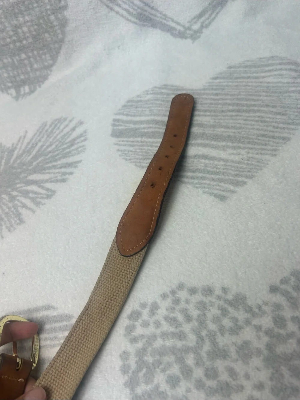 Zep Pro Leather Canvas Belt Embroidery Dolphin Fish Brown Men's 32 Fisherman USA